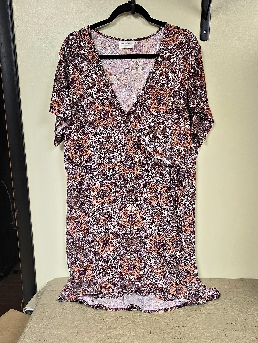 Bobbie Brooks Paisley Maxi Dress in Orange & Purple Size 3X Like New